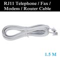 RJ11 6P4C 1.5M Modular Phone Telephone Fax Modem Router Internet Extension Connector Cable. 