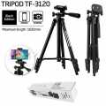 Foldable Camera and Phone Tripod with Mobile Clip Holder Bracket, Fully Flexible Mount Tripod, Stand with 3D Head & Quick Release Plate, Tripod Camera Stand Model 3120. 