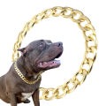 Extra Large Cuban Gold Jewellery Dog Collar Thick 22mm Luxury Necklace Chain Gold-Plated Collars Safety Medium Dogs Belt Puppies Hip Hop Style Collection Dog Belt Decorative Jewelry Rustless Chains Supplies Pets Dog Chain. 