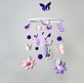 Butterflies and Flowers cot mobile for a baby girl.. 