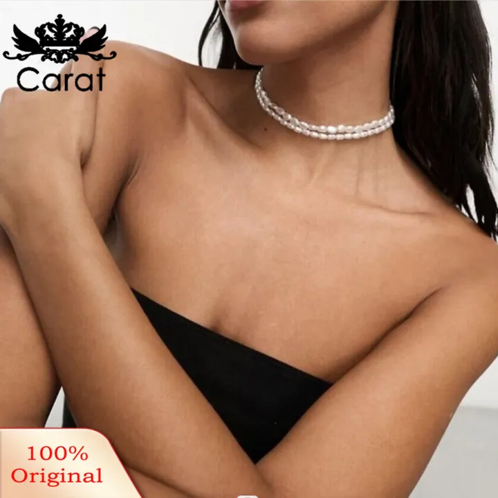 Carat%20Multi-layered%20Necklace%20Double-layer%20Faux%20Pearl%20Choker%20Necklace%20Set%20for%20Women%20Elegant%20Party%20Prom%20Jewelry%20with%20Lobster%20Clip%20Closure%20Stackable%20Design%20for%20Brides%20Solid%20Color%20Neck%20Accessories%20Prom%20Necklace%20-%20Image%205