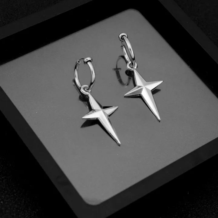 N%20ES%20316L%20stainless%20steelstainless%20steel%20earrings%20ear%20clip%20four-pointed%20star%20pendant%20jewelry%20personality%20round%20line%20earrings%20-%20Image%206