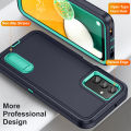 3 In 1 Full Cover Shockproof Phone Case With Stand For Samsung Galaxy A13 4G / A13 5G / Galaxy A04S Thick Hard Phone Casing Contrasting Colors Fashion Phone Cover Shell. 