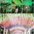 1 Piece  Vine Garland Silk Hanging Ceiling Decoration Wisteria Leaf Flower Wisteria Flower. 