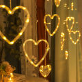 Fairy Curtain Light Love Heart Style Battery Powered Wire String Lights Suitable for Valentine's Day Wedding Birthday Decoration. 