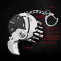 Mini Kn-ife Folding Fruit Kn-ife Keychain Outdoor EDC Tool Keychain Round Coin Screwdriver Stainless Steel. 
