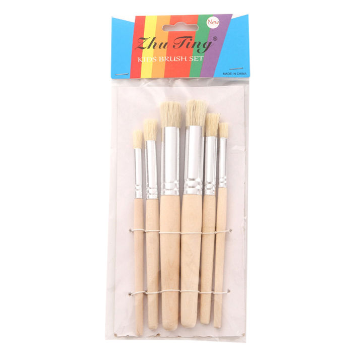 Wooden%20Stencil%20Paint%20Brushes%20Set%20Round%20Tip%20Bristle%20Hair%20Paintbrush%20Easy%20to%20Clean%20Art%20Supplies%20Gift%20for%20Children%20Adults%20Acrylic%20Oil%20Watercolor%20Drawing%20Painting%20DIY%20Crafts%206PCS%20-%20Image%207
