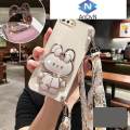 AnDyN Casing For oppo a1k oppo a3s oppo a12e Phone case Cute 3D Butterfly Rabbit Cosmetic Mirror Holder Square Soft TPU Phone Cover with Lanyard. 