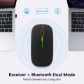 GOOJODOQ Bluetooth Mouse Wireless Mouse 2.4G 2 Modes Rechargeable Mouse Ultra-thin Silent LED Colorful Backlit Gaming Mouse For Laptop Macbook PC iPad. 