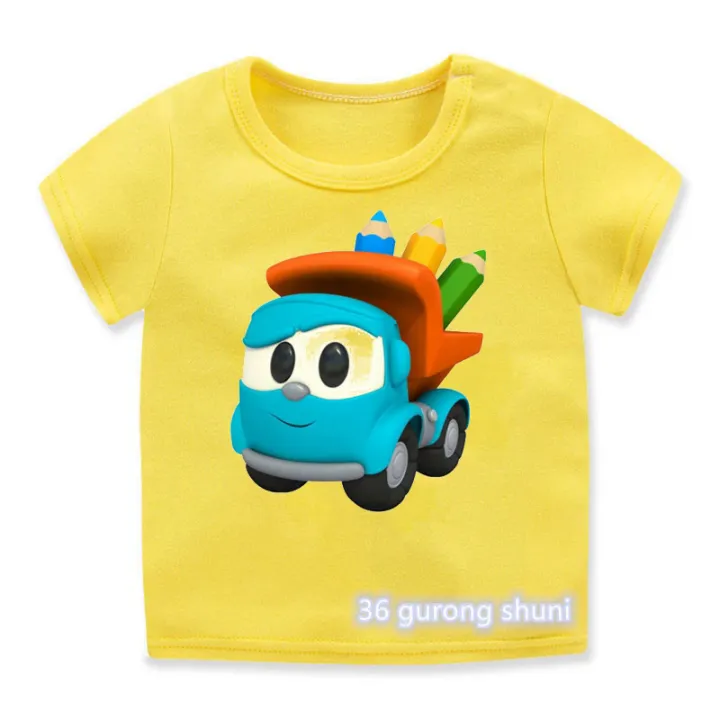 2022%20T-Shirt%20For%20Boys%20Cute%20Leo%20The%20Truck%20Tv%20Show%20Cartoon%20Print%20Children'S%20T%20Shirt%20Funny%20Toddler%20Baby%20Tshirts%20Casual%20Kids%20Yellow%20-%20Image%204