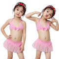 Yfashion 2 Pieces Girls Cotton Split Swimsuit Multi-color Sweet Cute Bikini Swimwear For 0-2 Years Old Kids. 