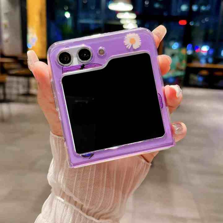 HODON%20Fashion%20Cute%20Purple%20Butterfly%20Clear%20Phone%20Case%20For%20Samsung%20Galaxy%20Z%20Flip%205%205G%20ZFlip4%20Flip3%20Cases%20Ultra%20Thin%20Hard%20Back%20Cover%20-%20Image%208