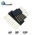 30PCS 2.54MM 6Pin 8Pin 10Pin 10MM Long Needle Female Header Strip Stackable Header for Arduino W5100 6p 8p 10p DIY Kit. 