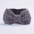【ComfyCrossing】Crochet Baby Girl Headbands Pearl Flower Baby Bows Knot Hair Band Ear Warmer Knitted Newborn Headband Haarband Autumn Winter. 
