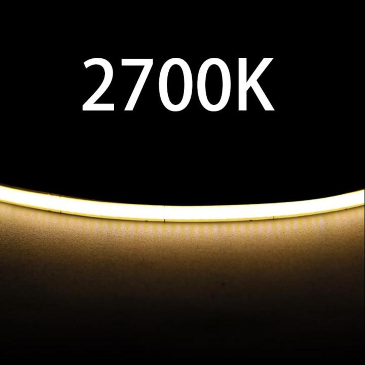 4mm Narrow COB LED Strip Lights for Car Wall Room Decoration 12V 24V 480LED Warm Cool White Light Bar Flexible Ribbon Diode Tape-2700K-0.5m-12V-