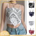 Enigma- Women Sling Tops Vintage Retro Print Sleeveless Tank Top for Women Slim Fit Camisole Streetwear Shirt Summer Sling Vest Square Collar Stretchy Summer Tank Top. 