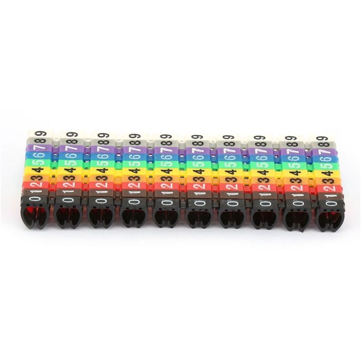 100 PCS Boxed clamp-on Wire Markers 6 Square 0-9 Coded Cable Marker ...