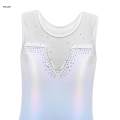 Girls Gymnastics Leotards Athletic Clothes Dance Leotards Tulle Splicing Sleeveless Ballet 6. 