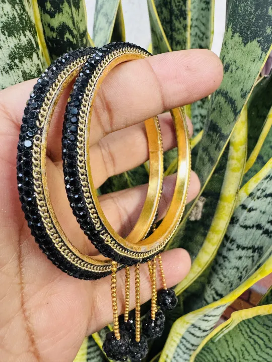 Gold%20color%20Fashion%20Jewlery%20Beautiful%20one%20pair%20bangle%20with%20white,%20gold,%20multi%20color%20stones%20and%20pearl%20for%20women%20and%20girl%20gift%20items%20for%20girls%20-%20Image%204