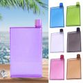 420ml A5 Paper Size Flat Plastic Water Bottle Notebook Portable Cup BPA Free Book Type Kettle Sports Water Bot for Outdoor Gym. 