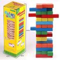 Multi Color Wooden Jenga 54 Pieces Blocks Building Tumbling Tower Stacking Game. 