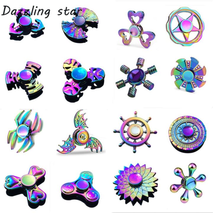 Hand Spinner EDC Fidget Spinner Metal Rainbow Spiner Anti-Anxiety Toy for Spinners Focus Relieves Stress ADHD Finger Spinner