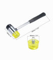 Double Face Soft Touch Hammer Black Plastic Coated Grip Double Head Rubber Hammer Handheld Tool DIY Tool For Leather crafters Guitar Luthiers. 