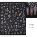 Snowflakes Reflective Glitter Nail Stickers 3D Design Sparkle Reflective Glitter Stickers Christmas Nail Decals Christmas Season. 
