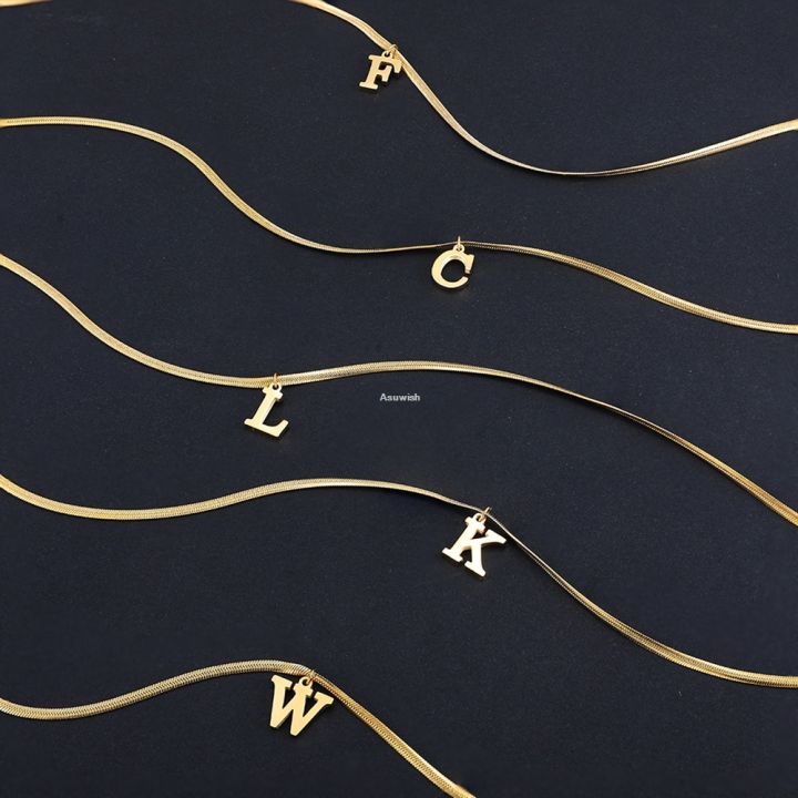 Asuwish%20A-Z%20Alphabet%20Gold%20Plated%20Stainless%20Steel%20Pendant%20Necklace%20for%20Wo%20men%20Snake%20Chain%20Initial%20Letter%20Clavicle%20Necklaces%20Collar%20Jewelry%20-%20Image%204
