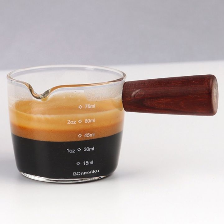 Glass%20Measuring%20Cup%20Espresso%20Shot%20Glass%2075ML%20Triple%20Pitcher%20Barista%20Single%20Spouts%20with%20Wood%20Handle%20-%20Image%205