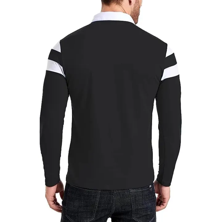 Men's%20Long%20Sleeve%20Polo%20Shirts%20Casual%20Shirt%20Slim%20Fit%20Patchwork%20Collared%20Shirt%20Lapel%20Business%20Fitness%20T-shirt%20-%20Image%202