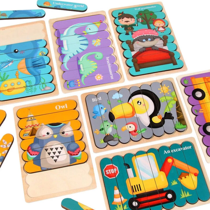 Leiyan2025%20Double-sided%20Kids%20Wooden%20Puzzle/2in1%20Creative%20Strip%20Puzzle%20Jigsaw%20Toy%20for%20Children/Animal%20Vehicle%203D%20Stacking%20Puzzle/Montessori%20Early%20Learning%20Toy/Early%20Education%20Puzzle%20-%20Image%203