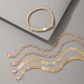 5pcs/sets Bohemian Leaf Gold Bracelets for Women Charms Beaded Chain Adjustable Jewelry Accessories  15774. 