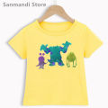 Fashion Summer Funny Kids Clothes Monster Cartoon Print Tshirt Girls/Boys Kawaii Children Clothing 3-13 Years Toddler T Shirt. 