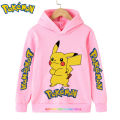 Hot 3-12 years old kids Hoodie Fashion Cartoon print Pokemon Baby Clothing Sweatshirt Children top Girls clothing. 