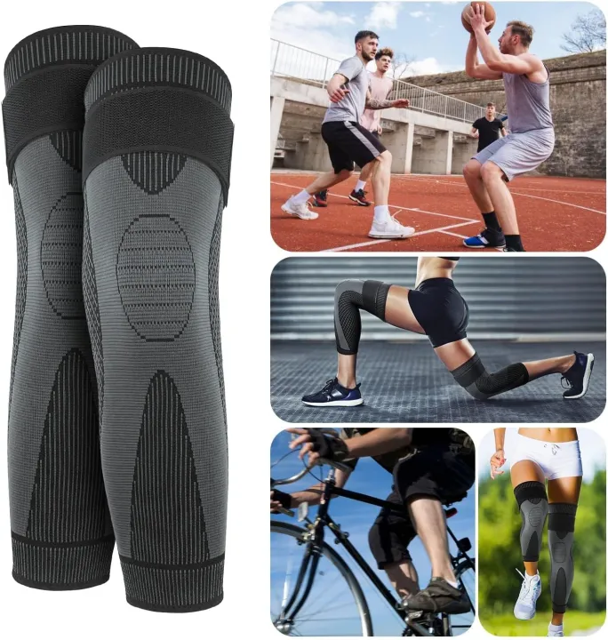 1PCS%20Long%20Knee%20Supporter,%20Lengthen%20Sports%20Knee%20Support%20Leg%20Protector%20Leggings%20Long%20Green%20Stripe%20Bandage%20Knee%20Pads%20Non%20Slip%20Knee%20Warm%20Guard%20Sleeve%20-%20Image%204
