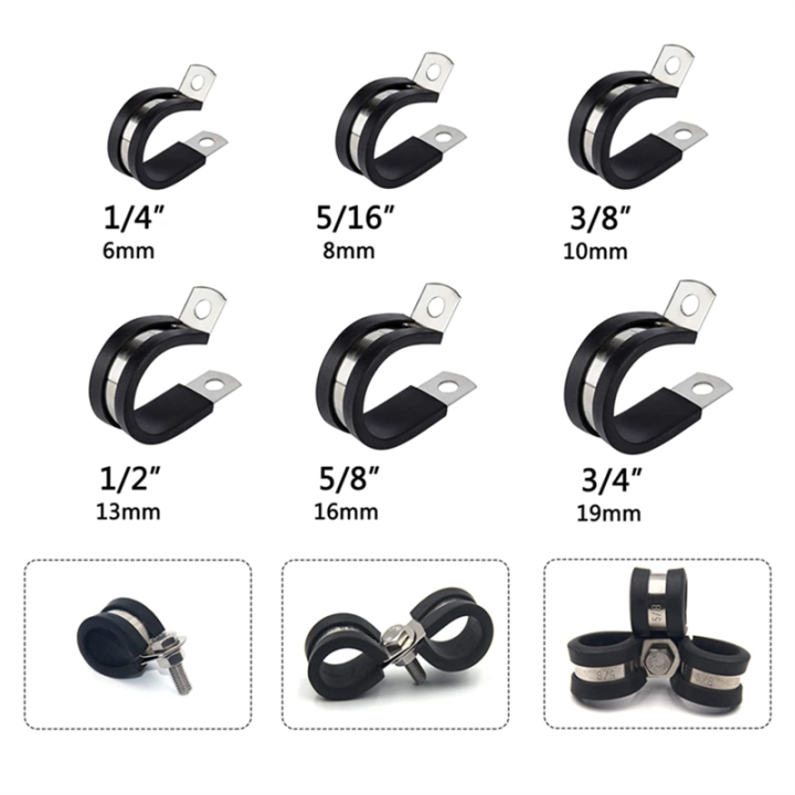 Cable%20Clamp%20Assortment%20Kit%20Stainless%20Steel%20Rubber%20Coated%20Cushioned%20Insulated%20Cable%20Clamp%20-%20Image%204