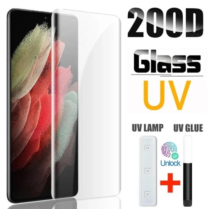 UV Tempered Glass for Samsung Galaxy S21 S22 S20 S23 Ultra S8 S9 S10 Plus FE Screen Protector for Samsung Note 9 10 20 Plus S10E