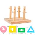 Children's Educational Wooden Geometric Shape Matching Cognitive Enlightenment Montessori Colorful Set Of Column Toy Gift. 