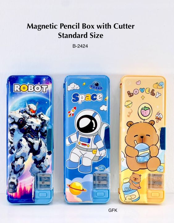 Kids Magnetic Lock Pencil Box with Sharpener for Girls & Boys Pencil Case