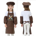 Kids Kitchen Baking Bib Pinafore Child Polyester Apron Painting Eating Clothes Smock Chef Hat Print Name NOT Free. 
