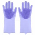 Dish 2 Gloves Magic Silicone Kitchen Tool 1 Cleaning Dropshipping Washing Dishwashing Scrubber In Rubber Sponge Housekeeping(Purple 1 Pair_33X12Cm). 