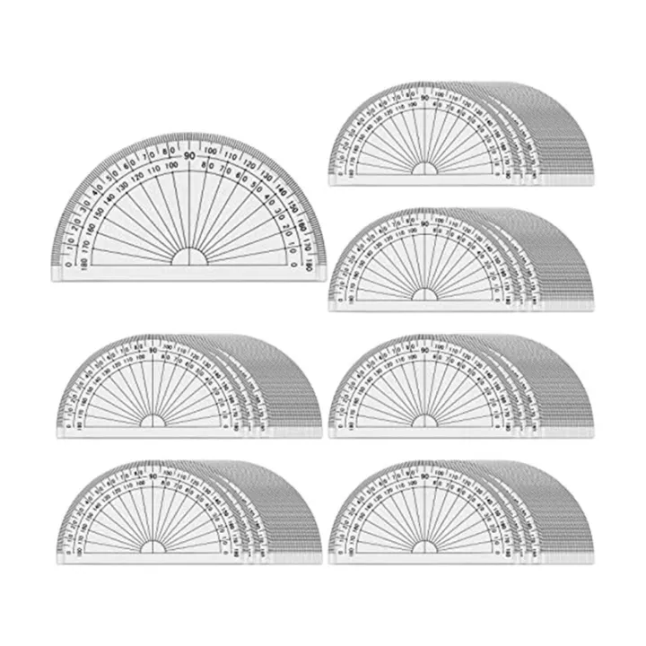 100 Pcs Math Protractors Plastic Protractor 180 Degrees Protractors Bulk for Classroom, Protractor Set for Eneering