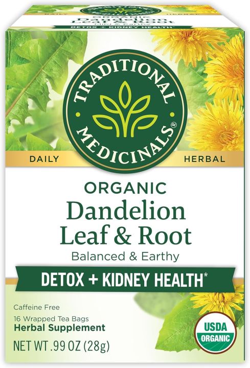 Traditional Medicinals Organic Dandelion Leaf & Root Tea Bag | To Detox ...