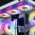 Aigo AR12PRO white 120mm rgb fan 4pin PWM Cooling fan 3pin5v Unlimited space argb 12cm ventilador PC gamer Computer Case fan. 