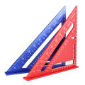 Triangle ruler 7-inch cast aluminum carpenter set right angle metric/inch - Red-Imperial. 