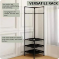 Corner Hall Tree,Standalone Coat Rack with 3-Tier Clothing Shoes Storage and 10 Hooks for Entryway,Hallway,Bedroom,Bathroom,Living Room,Office, Corner Clothes Rack Nightstand Clothe Stand Coat Rack Storage Detachable Item Storage Night Table Organizer. 