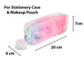 Pencil Case Pouch Plush Fluffy Faux Fur Korean Cute Kawaii School Stationery Makeup Pouch Rabbit Fur Ball Rainbow. 