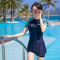 New Swimsuit Female Dress Split Boxers Korean Style Fresh Student Girl Hot Spring Swimming Suit. 