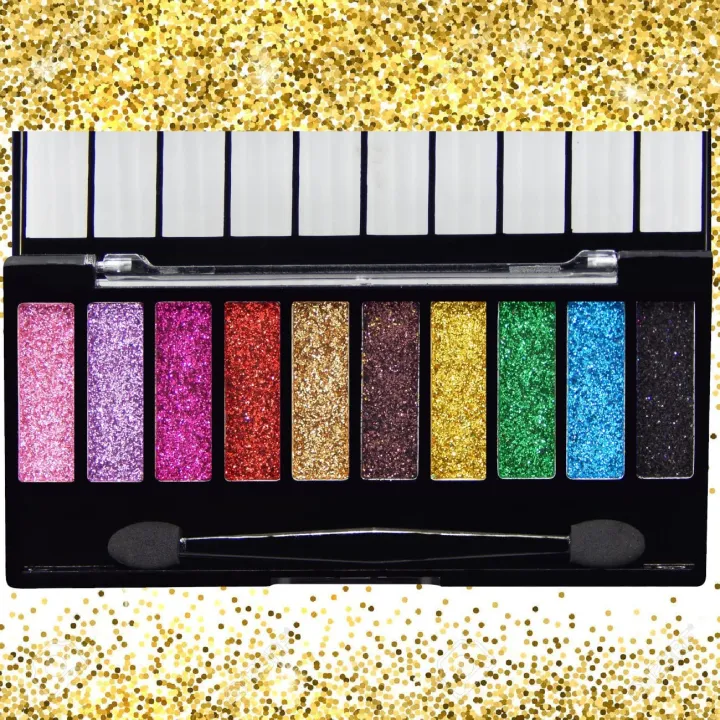 COSLUXE%20Glitter%20Eyeshadow%20Palette,%2010%20Colors%20Shimmer%20Eye%20Shadow%20Highly%20Pigmented%20Long%20Lasting%20Makeup%20Palette,Multicolor%2013g%20(02)%20Shimmery%20Finish%20JEZ%20-%20Image%202